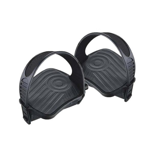 Heimtrainerpedal Kunststoff mit Riemen 9/16 schwarz