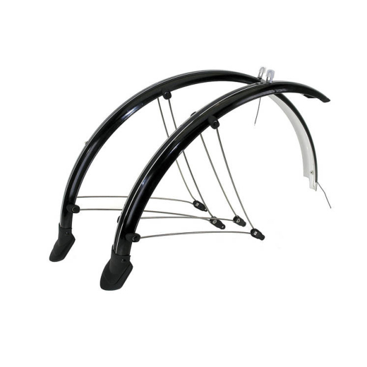 M-Wave 26 Zoll Schutzblech Set Kunststoff 60mm mit Kontaktstreifen schwarz