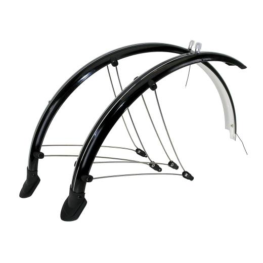 M-Wave 28 Zoll Schutzblech Set Kunststoff 56mm mit Kontaktstreifen schwarz