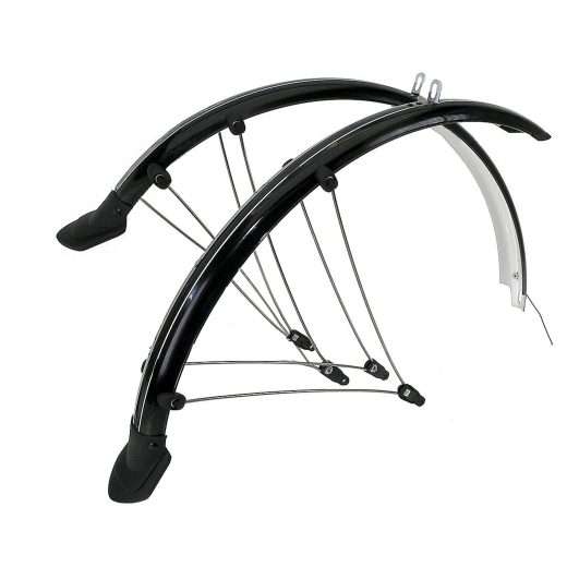 M-Wave 20 Zoll Schutzblech Set Kunststoff 56mm mit Kontaktstreifen schwarz