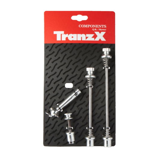 Tranz-X Schnellspanner-Set mit Diebstahlschutz Aluminium Silber