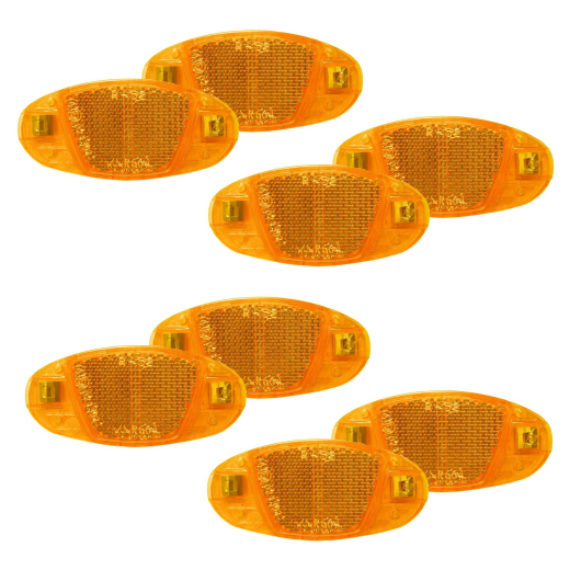 8er Set Speichenstrahler orange/gelb V-Design zum Einklemmen