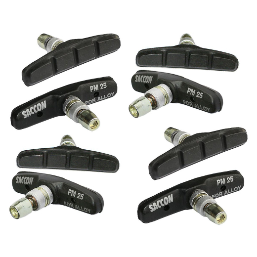 4 Paar (8 St�ck) Saccon V-Brake Bremsschuhe PM 25 schwarz