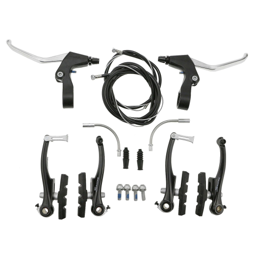 BDCP Alu V-brake komplett Bremsenset Vorderrad und Hinterrad schwarz/Silber