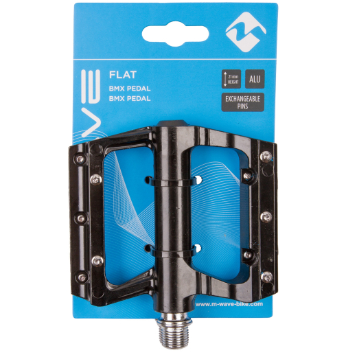 M-Wave BMX Plattformpedal Flat mit auswechselbaren Pins 9/16 schwarz