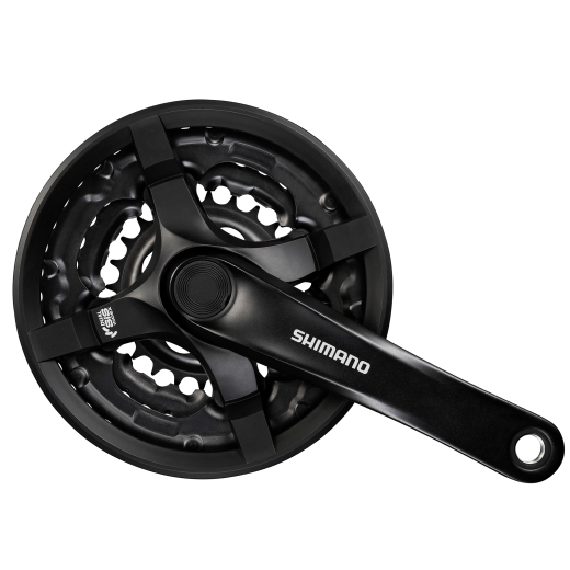 Shimano Kurbelgarnitur TY 501 42/34/24 170 mm schwarz 4-kant 6/7/8-fach mit Kettenschutz