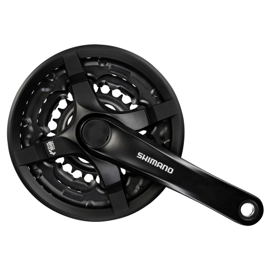 Shimano Kurbelgarnitur TY 501 42/34/24 175 mm schwarz 4-kant 6/7/8-fach mit Kettenschutz