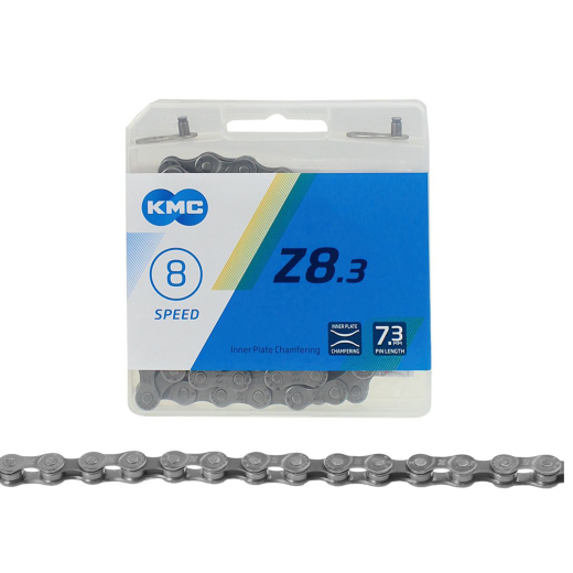 KMC Z8 Grau Schaltungskette 1/2 Zoll x 3/32 Zoll 114 Glieder 7-3mm- 8-fach
