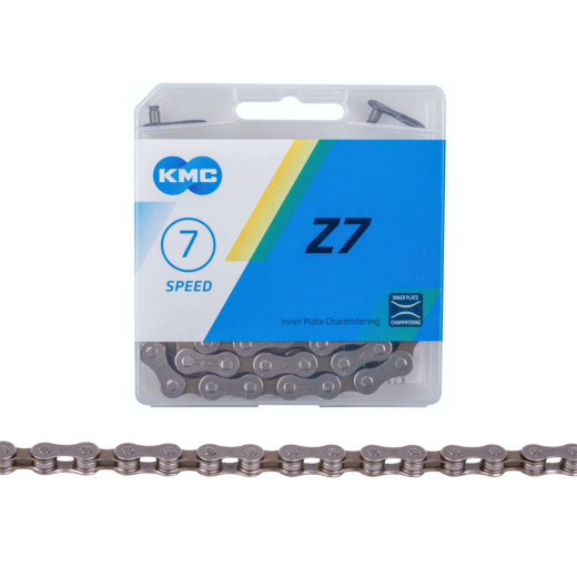 KMC Z7 Schaltungskette grau/braun 1/2 Zoll x 3/32 Zoll , 114 Glieder,7,3mm,6/7-fach