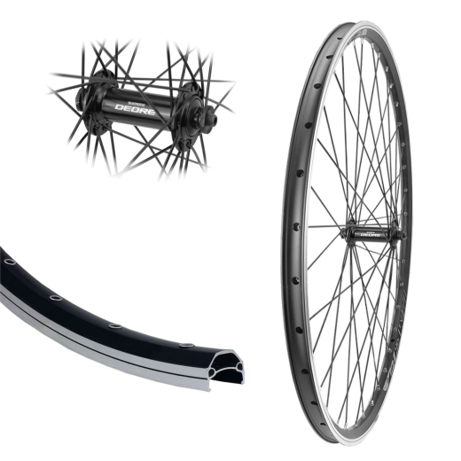 B�rwinkels 26 Zoll Vorderrad 19-559 CUT19 f�r Felgenbremse mit �sen Shimano Deore T610 Schnellspanner Speichen schwarz