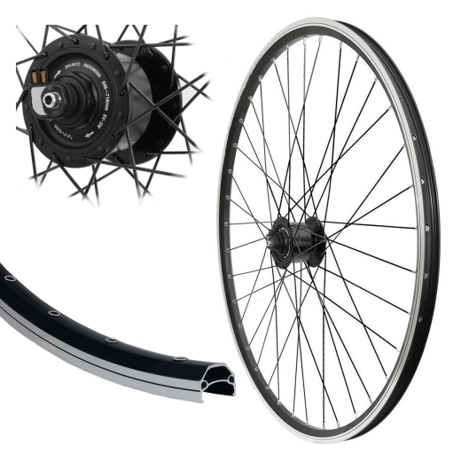 B�rwinkels 28 Zoll Vorderrad 19-622 CUT19 f�r Felgenbremse mit �sen Shimano Nabendynamo DH3N72 6V/3W Schnellspanner Speichen schwarz