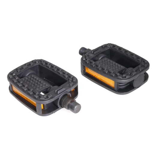 Anti-Rutsch Pedal Kunststoff 9/16 kugelgelagert mit Reflektor schwarz