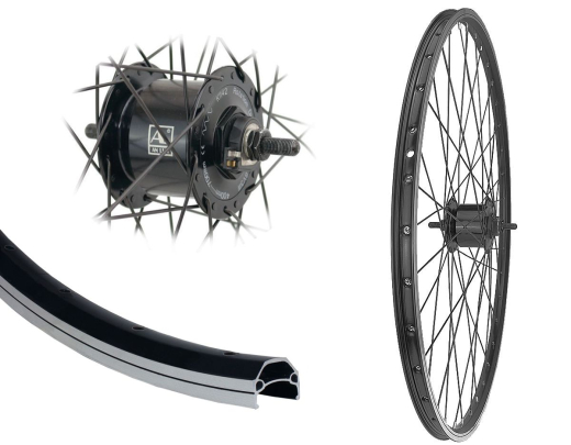 B�rwinkels 28 Zoll Vorderrad 19-622 CUT19 schwarz f�r Felgenbremse 36L BDCP Nabendynamo 6V/3W Mutter Speichen Nirosta 2mm schwarz