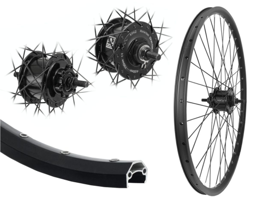 B�rwinkels 28 Zoll Vorderrad 19-622 DC19 schwarz Disk mit �sen 36L BDCP Anlun Nabendynamo 6 Loch Disc Mutter Speichen Nirosta 2mm schwarz