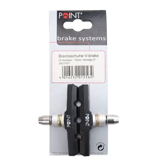 Point V-Brake paar Bremsschuhe Alufelgen 70mm auf Header