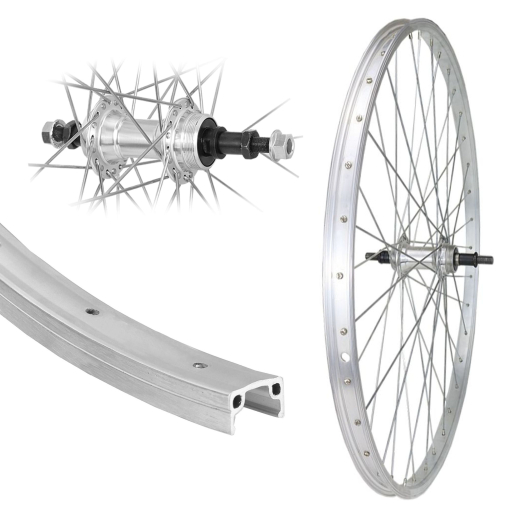 B�rwinkels 28 Zoll Hinterrad 19-622 Basic Silber 36L ECO Alu Schraubzahnkranz 7-Fach Mutter Speichen Nirosta 2mm Silber