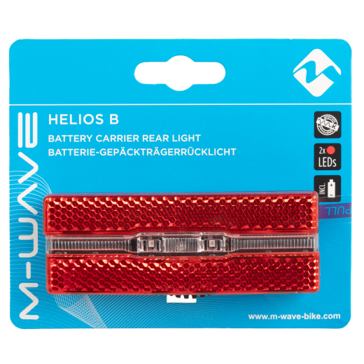 M-WAVE Helios B Batterie Gep�cktr�ger- R�cklicht f�r Gep�cktr 50/80mm m StVZO