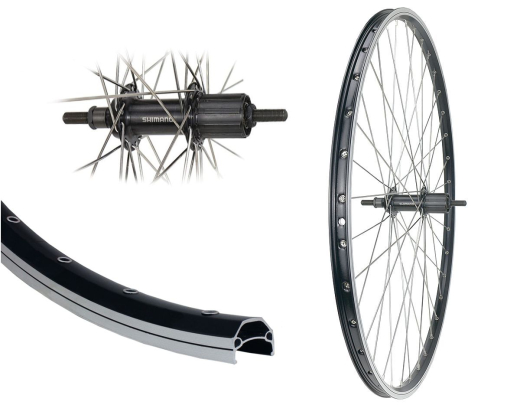 B�rwinkels 28 Zoll Hinterrad 19-622 CUT19 schwarz f�r Felgenbremse mit �sen Shimano TX500 8-11f Mutter Speichen Silber