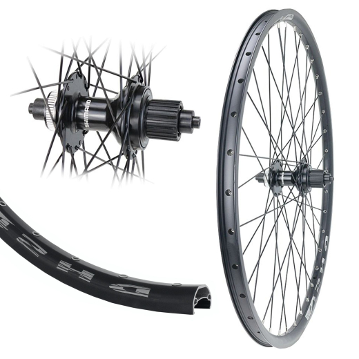 B�rwinkels 27,5 Zoll Hinterrad 21-584 DH21 schwarz Disk mit �sen 36L Shimano QC500 Centerlock Disc 12-Fach MicroSpline Schnellspanner Speichen Nirosta 2mm schwarz