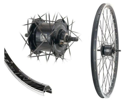 B�rwinkels 28 Zoll Vorderrad 19-622 DMC19 schwarz f�r Felgenbremse mit �sen 36L BDCP Nabendynamo 6V/3W Mutter Speichen Nirosta 2mm schwarz