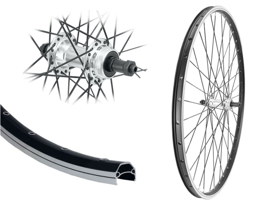 B�rwinkels 27,5 Zoll Hinterrad 19-584 CUT19 f�r Felgenbremse mit �sen ECO Alu Schraubzahnkranz 6-7f Schnellspanner Speichen schwarz