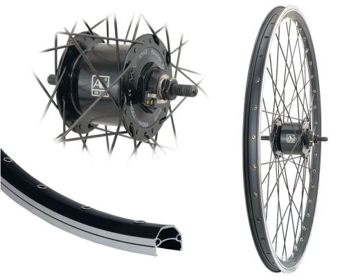 B�rwinkels 28 Zoll Vorderrad 19-622 CUT19 schwarz f�r Felgenbremse mit �sen 36L BDCP Nabendynamo 6V/3W Mutter Speichen Nirosta 2mm schwarz