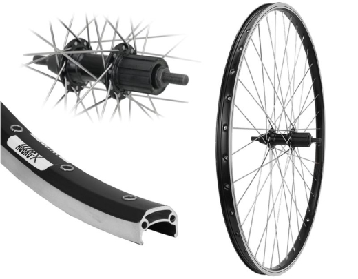 Aggro-X 28 Zoll Hinterrad Y21 schwarz mit �sen 36L 8-11f Kassette Mutter schwarz Speichen Silber