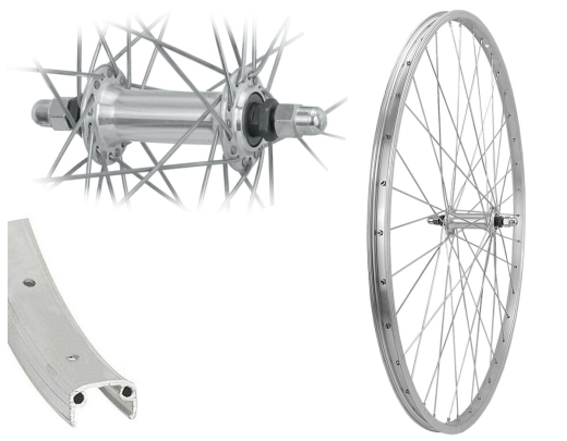 Aggro-X 26 Zoll Vorderrad Ba19 silber 36L Alu ECO Nabe Mutter silber Speichen Silber