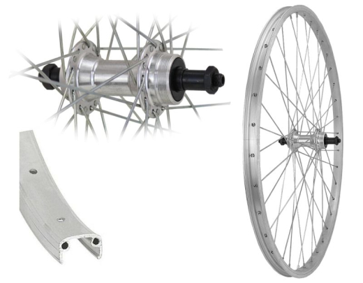 Aggro-X 26 Zoll H-Rad Ba19 silber 36L Alu Schnellspanner Schraubzahnkranz 6-7f Silber Speichen Silber