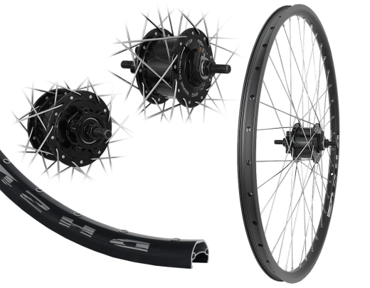 B�rwinkels 28 Zoll Vorderrad 21-622 DH21 schwarz Disk mit �sen 36L BDCP 3/1 Nabendynamo 6 Loch Disc Mutter 6V/3W Speichen Nirosta 2mm Silber