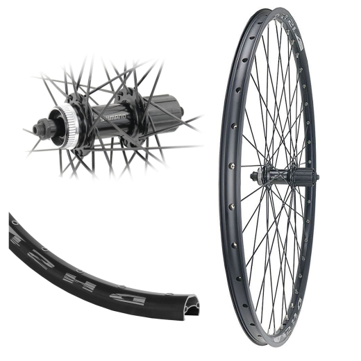 B�rwinkels 28 Zoll Hinterrad 21-622 DH21 schwarz Disk mit �sen 36L Shimano QC400 Centerlock Disc 8-11-Fach Schnellspanner schwarz Speichen Nirosta 2mm schwarz