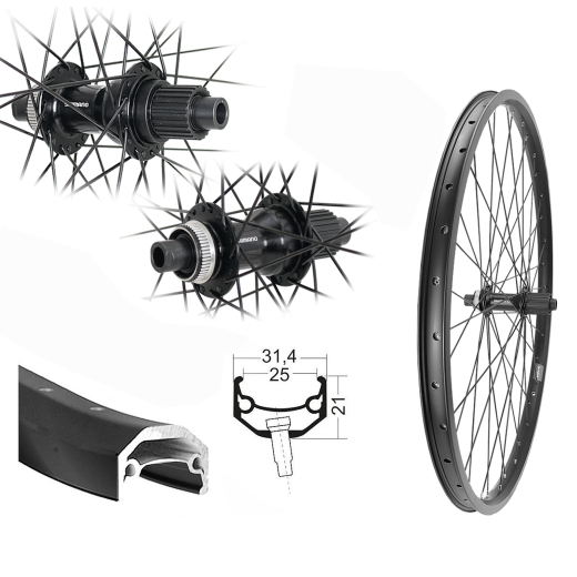 B�rwinkels 29 Zoll Hinterrad 25-622 Andra40 schwarz Disk 36L TC500 142/12 Centerlock Disc Steckachse 12f MicroSpline Speichen Niro ED 2/2,34mm schwarz