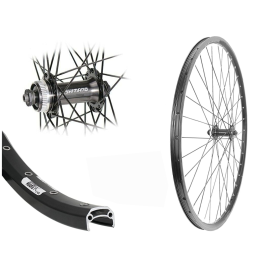 Aggro-X 28 Zoll Vorderrad 21-622 YAK21 Disc mit �sen 36L Shi QC400 Centerlock Disc Schnellspanner schwarz Speichen Nirosta 2mm