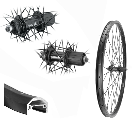 B�rwinkels 24 Zoll Hinterrad 25-507 Andra40 schwarz Disk 36L BDCP MT818 Centerlock Disc 8-11 Fach Schnellspanner Speichen Niro ED 2/2,34mm schwarz