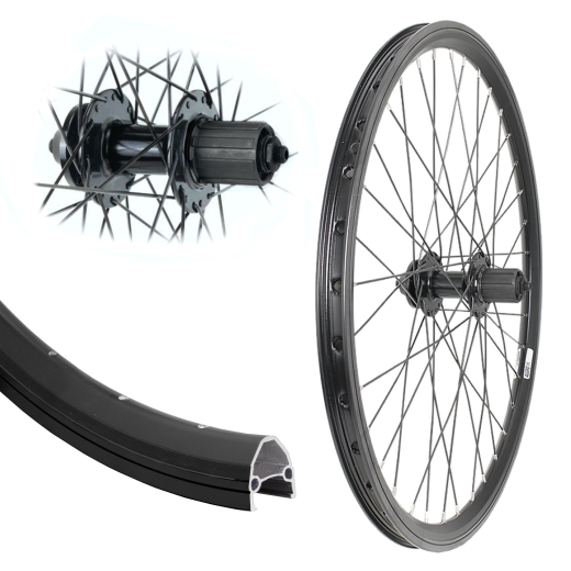 Aggro-X 26 Zoll Hinterrad 19-559 DFX BDCP 6 Loch Disc 8-11 Fach Kassette Schnellspanner Speichen schwarz