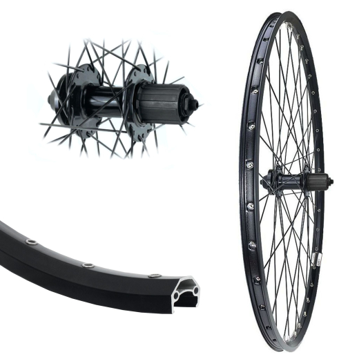 Aggro-X 27,5 Zoll Hinterrad 19-584 mit �sen Nabe 6-Loch 8-11 Fach Kassette Schnellspanner Speichen schwarz