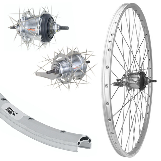 Aggro-X 28 Zoll Hinterrad 19-622 C19 mit �sen Shimano 7 Gang R�cktritt Speichen Silber