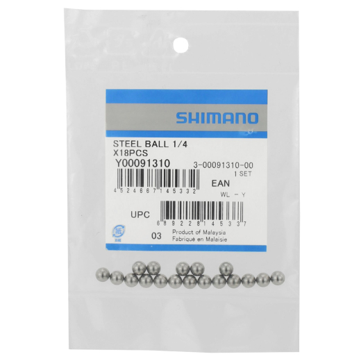 Shimano Stahlkugeln 1/4 Zoll VE=18 St�ck f�r FH-M525, FH-M750, FH-M330, FH-T300