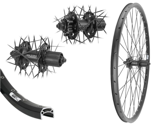 Aggro-X 28 Zoll Hinterrad 21-622 Disc mit �sen Shimano XT M756 6 Loch Disc 8-11 Fach Schnellspanner Speichen schwarz