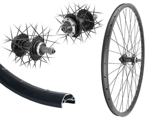 Aggro-X 28 Zoll Hinterrad 21-622 B21 mit �sen Nabe Schraubzahnkranz 8-9 Fach Schnellspanner 6 Loch Speichen schwarz