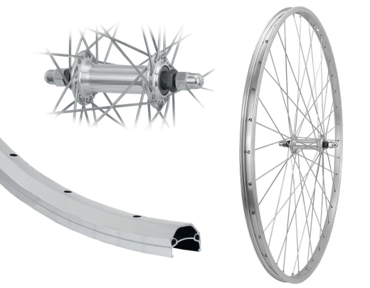 Aggro-X 28 Zoll Vorderrad 19-622 C19 Nabe ECO Alu Mutter Speichen Silber