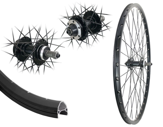 Aggro-X 26 Zoll Hinterrad 19-559 D19 Nabe 6 Loch 8-9 Fach Schraubzahnkranz Schnellspanner Speichen schwarz