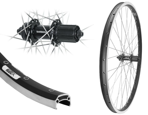 Aggro-X 28 Zoll Hinterrad 19-622 Y19 f�r Felgenbremse mit �sen Shimano QC300 Centerlock Disc 8-11 Fach Schnellspanner Speichen Silber