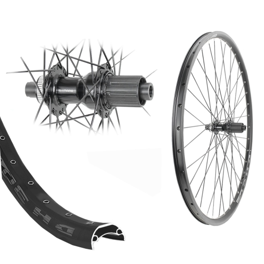 B�rwinkels 27,5 Zoll Hinterrad 30-584 DH30 Disk mit �sen Shimano TC500 Centerlock Disc 8-11 Fach Steckachse 148/12 Speichen schwarz