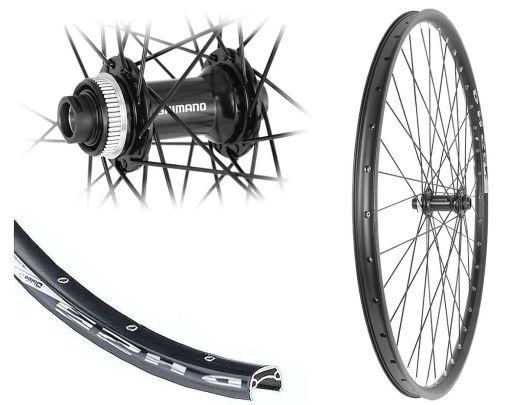 B�rwinkels 29 Zoll Vorderrad 25-622 DH25 Disk mit �sen Shimano TC500 Steckachse 100/15 Centerlock Disc Speichen schwarz