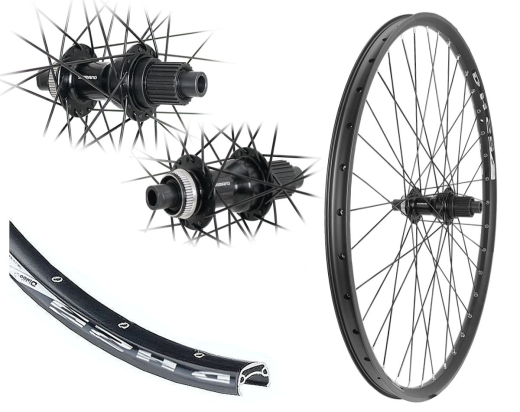 B�rwinkels Hinterrad 29 Zoll 25-622 DH25 Shimano TC500 Centerlock Disc Steckachse 148/12 12 Fach MicroSpline Speichen ED 2/2,34mm schwarz