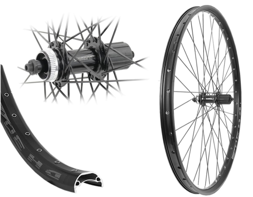 B�rwinkels 27,5 Zoll Hinterrad 30-584 DH30 mit �sen Shimano QC400 Centerlock Disc 8-11 Fach Schnellspanner Speichen schwarz