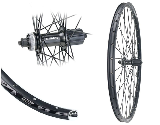 B�rwinkels 27,5 Zoll Hinterrad 21-584 DH21 mit �sen Shimano QC400 Centerlock Disc 8-11 Fach Schnellspanner Speichen schwarz