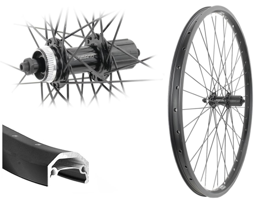 B�rwinkels 27,5 Zoll 25-584 Hinterrad Andra40 Shimano QC400 Centerlock Disc Schnellspanner 8-10 Fach Speichen ED 2/2,34mm schwarz