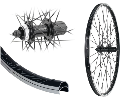 B�rwinkels 28 Zoll Vorderrad 19-622 DMC19 mit �sen f�r Felgenbremse Shimano QC400 Centerlock Disc Schnellspanner Speichen schwarz